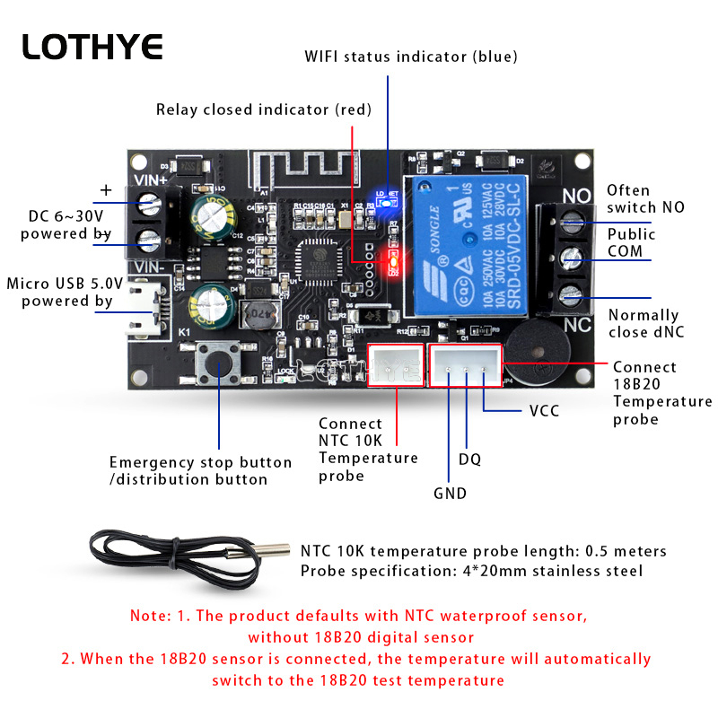 Wifi Thermostat - Zdalny moduł termostatu WIFI o wysokiej